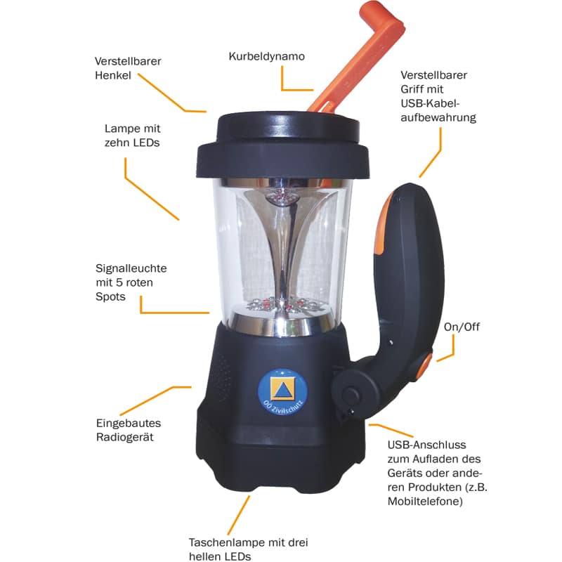 Notfallradio mit LED-Lampe